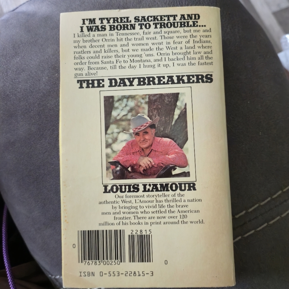 Louis L’Amour The Daybreakers 1982 Vintage Paperback The Sacketts #3 - Picture 3 of 7